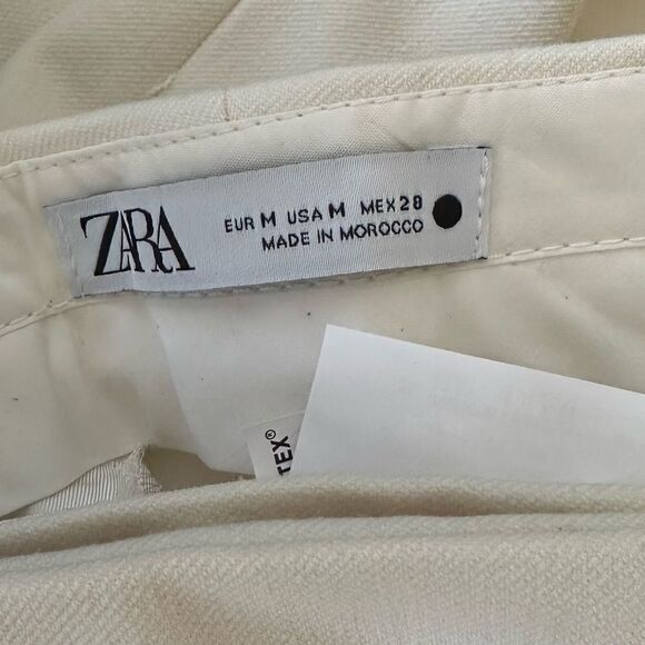 ZARA | Ecru | LONG PLEATED SHORTS - Picture 10 of 11